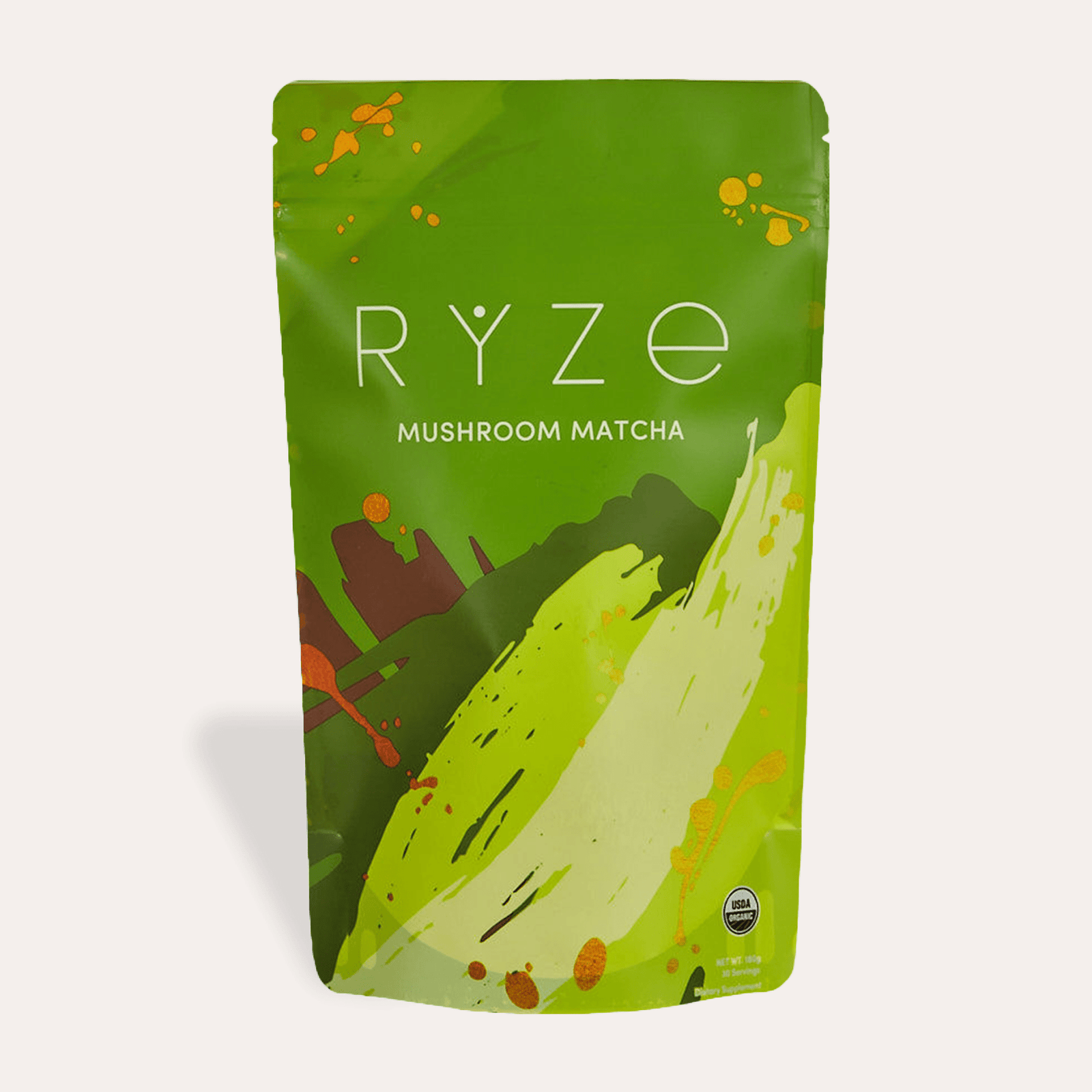 RYZE Mushroom Matcha - with 6 Organic Adaptogenic Mushrooms Grown In USA and Ceremonial-Grade Japanese Matcha D6